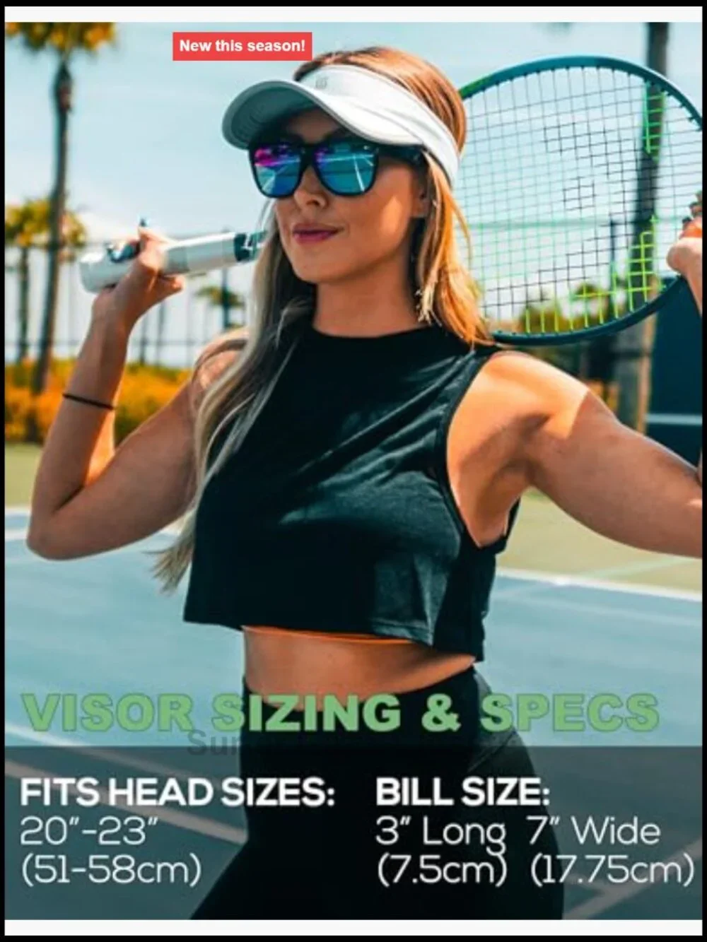 Sweat-Wicking Visor for Running, Pickleball, Tennis & Golf